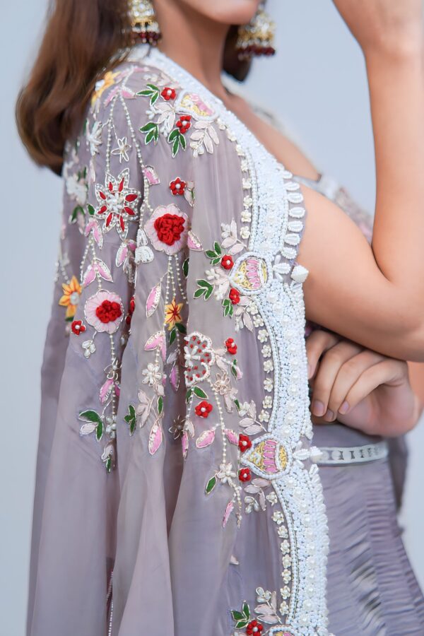 Sunshine Glam Indo Western Lehenga with Intricate Embroidered Cape Set