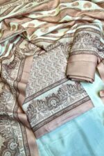 Pastel toned digital print pashmina suit
