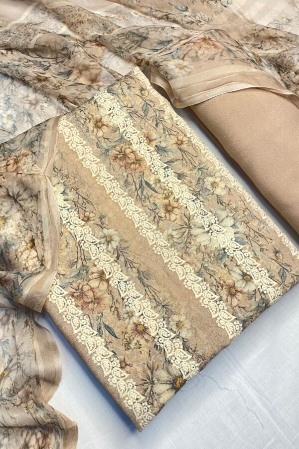Dusty Hued Unstitched Pashmina suits