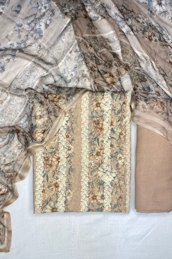 Dusty Hued Unstitched Pashmina suits