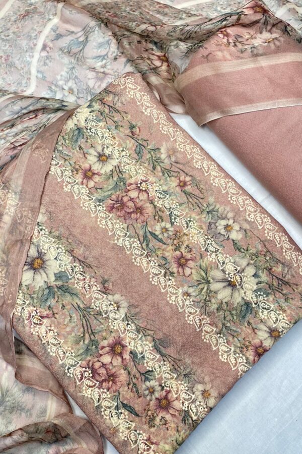 Dusty Hued Unstitched Pashmina suits
