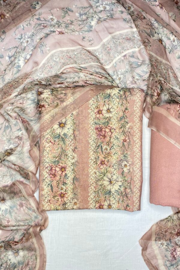 Dusty Hued Unstitched Pashmina suits