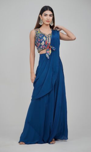 Midnight Luxe Embellished Drape Saree