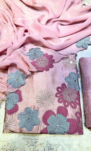 Graceful Handloom Cotton Suit with Organza Scalloped Dupatta