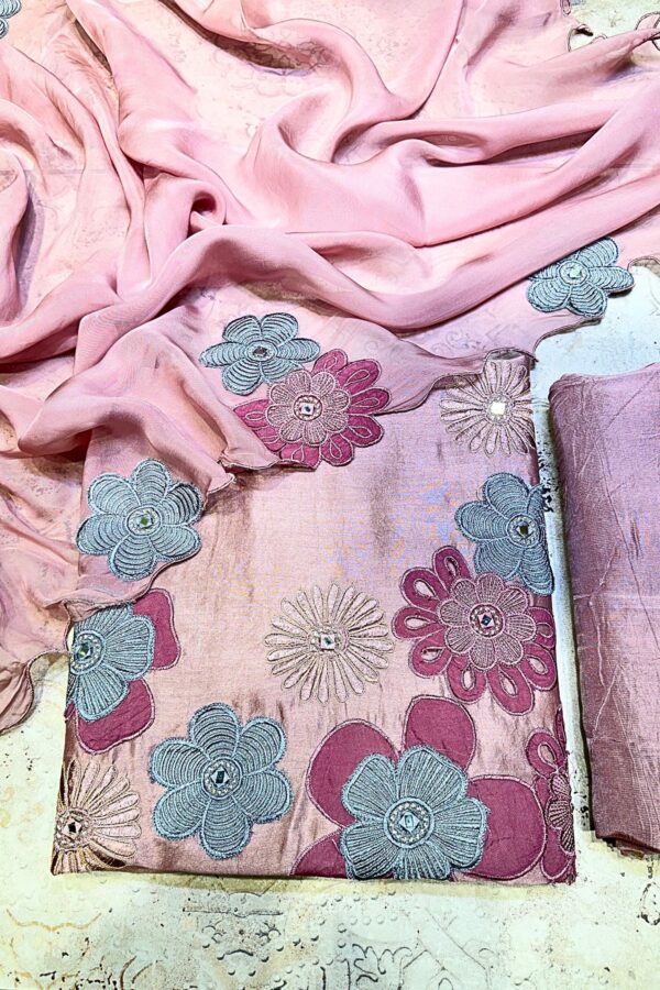 Graceful Handloom Cotton Suit with Organza Scalloped Dupatta