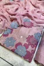 Graceful Handloom Cotton Suit with Organza Scalloped Dupatta