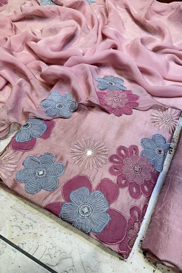 Graceful Handloom Cotton Suit with Organza Scalloped Dupatta