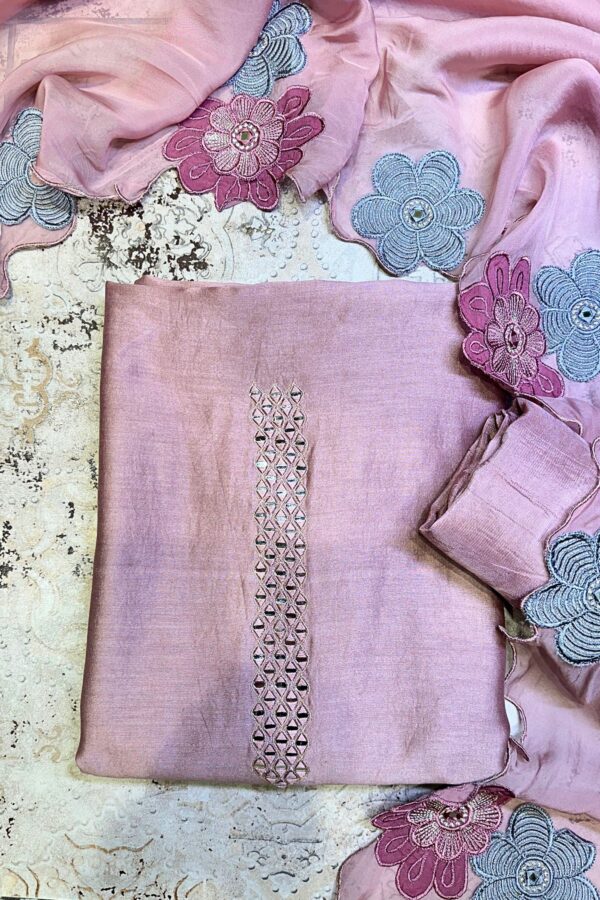 Graceful Handloom Cotton Suit with Organza Scalloped Dupatta