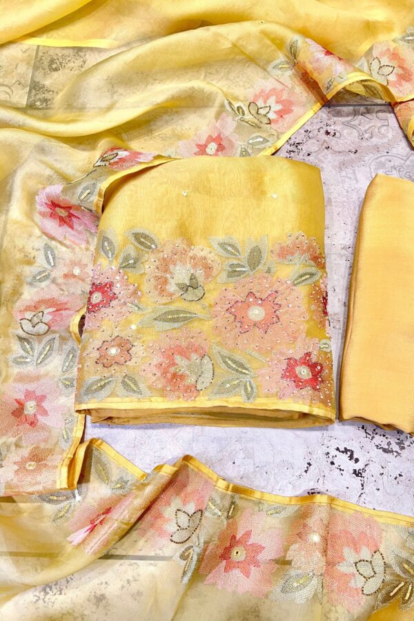 Pakistani Pure Organza Unstitched Suit – Exclusive Festive Collection