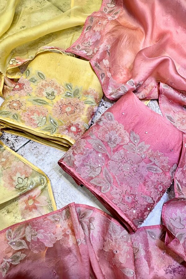Pakistani Pure Organza Unstitched Suit – Exclusive Festive Collection