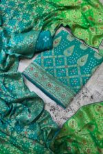 Traditional Charm Pure Bandhani Unstitched suit set