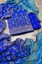 Traditional Charm Pure Bandhani Unstitched suit set