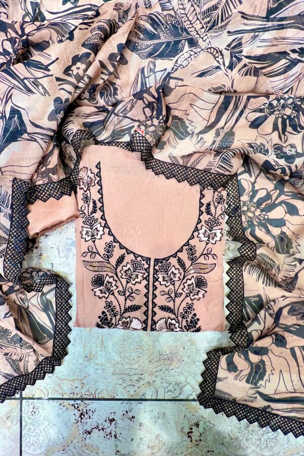 Exquisite Organza Pakistani Unstitched Suit Set