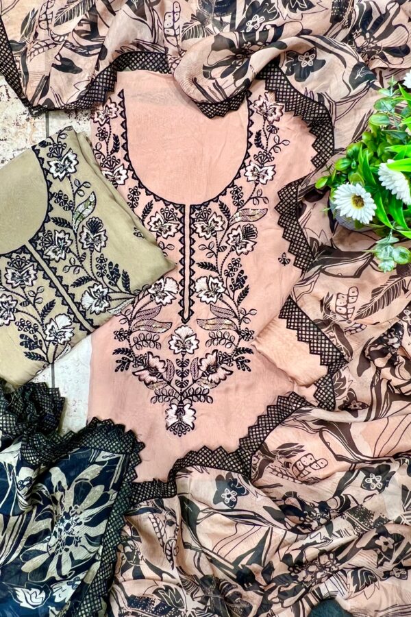 Exquisite Organza Pakistani Unstitched Suit Set