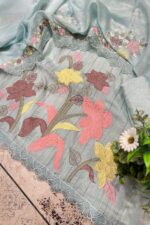 Relaxing Cotton Unstitched Suit Set With Appliqué Highlights