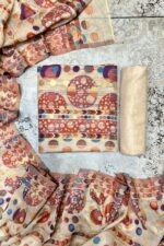 Organic Cotton Banarasi Woven Unstitched Suit Set