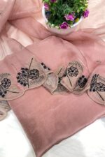 Peacock Elegance: Hand-Embroidered Organza Pakistani Suit