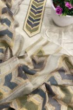Heritage Banarasi Suit in Organic Silk with Multi Jamdani Weaving