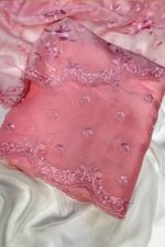 Soft Hued Pure Organza Unstitched Pakistani Style Suit
