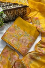 Fluorescent Hued Unstitched Pakistani Suit in Premium Pure Fabric