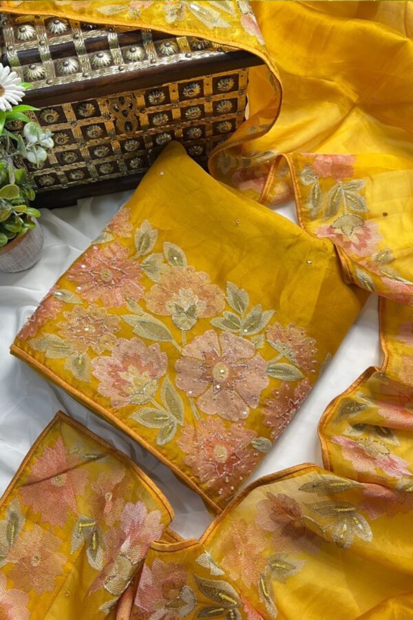 Fluorescent Hued Unstitched Pakistani Suit in Premium Pure Fabric