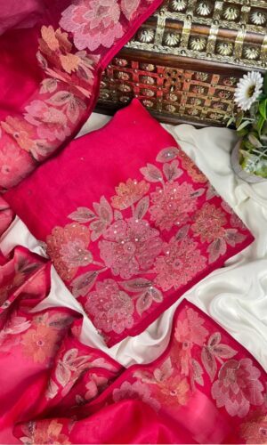 Fluorescent Hued Unstitched Pakistani Suit in Premium Pure Fabric