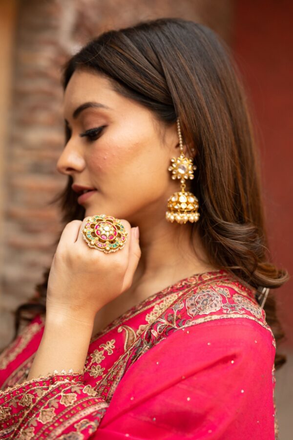 Hot Pink Achkan Style Plazo Suit With Odhani Dupatta