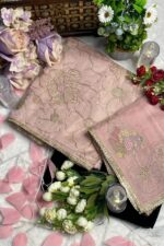 Tissue Sheer Organza Highlighted with Golden Dori Unstitched Pakistani Suit