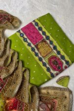 Fluorescent Pakistani Pure Digital Handcrafted Unstitched Suit.