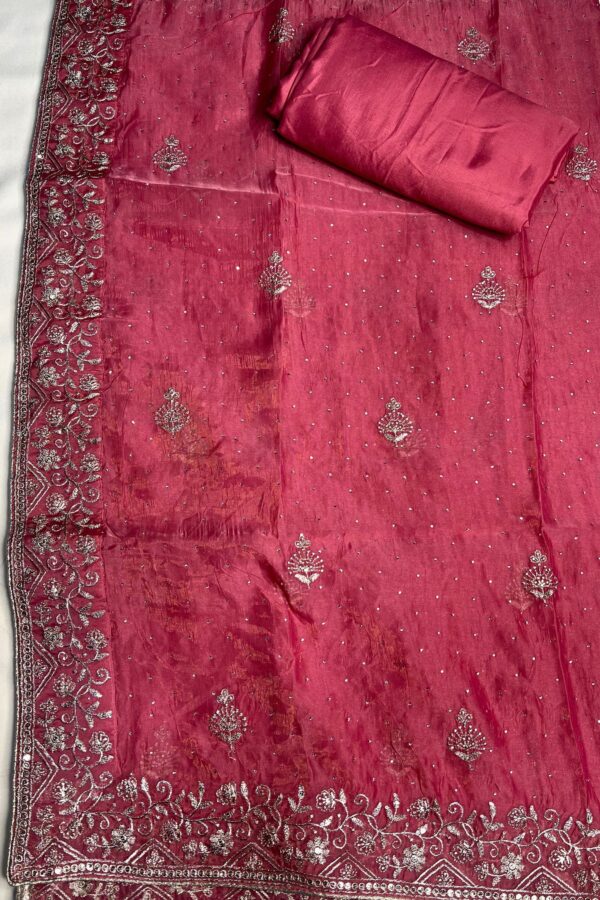 Organza Pakistani Suits with Silver Embroidery