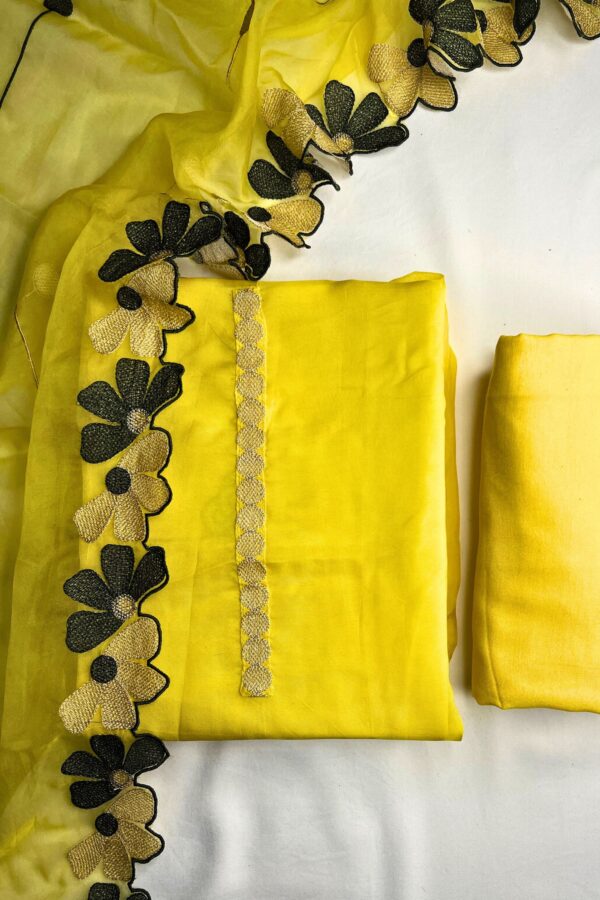 Fluorescent Pakistani Cut work Unstitched Suit