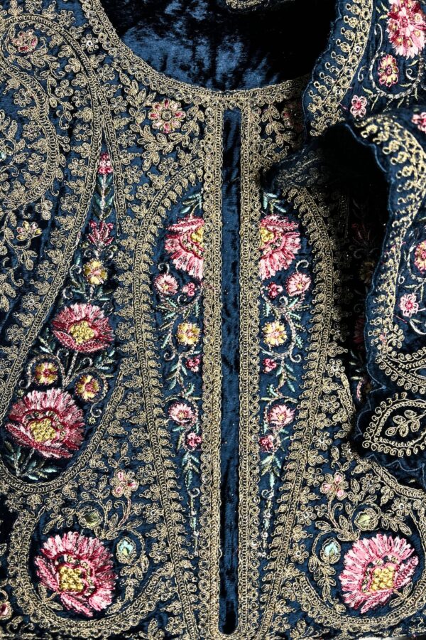 Navy Blue Original Velvet Pakistani Suit