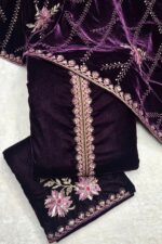 Dark Micro Velvet Pakistani Suit