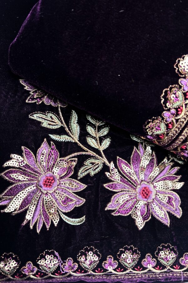Dark Micro Velvet Pakistani Suit