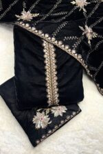 Dark Micro Velvet Pakistani Suit