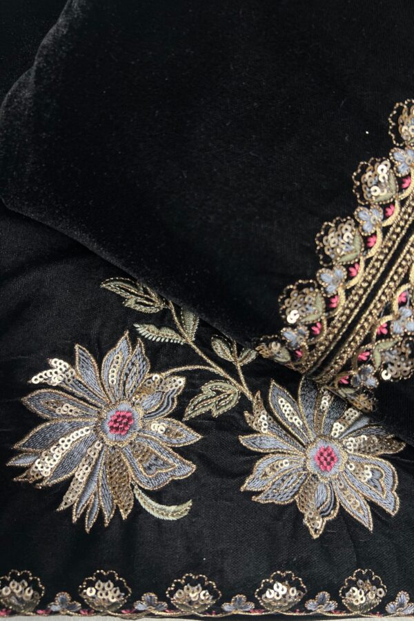Dark Micro Velvet Pakistani Suit