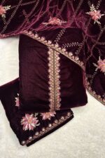 Dark Micro Velvet Pakistani Suit