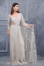 Elegant Ivory Handcrafted Draped Saree