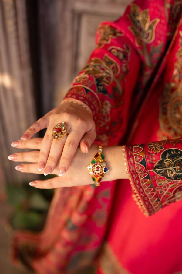Elegant Dark Pink Long Ethnic Pakistani Suit With Printed Odhani Dupatta