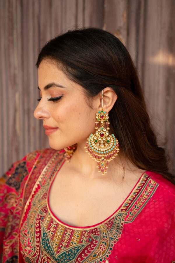 Elegant Dark Pink Long Ethnic Pakistani Suit With Printed Odhani Dupatta
