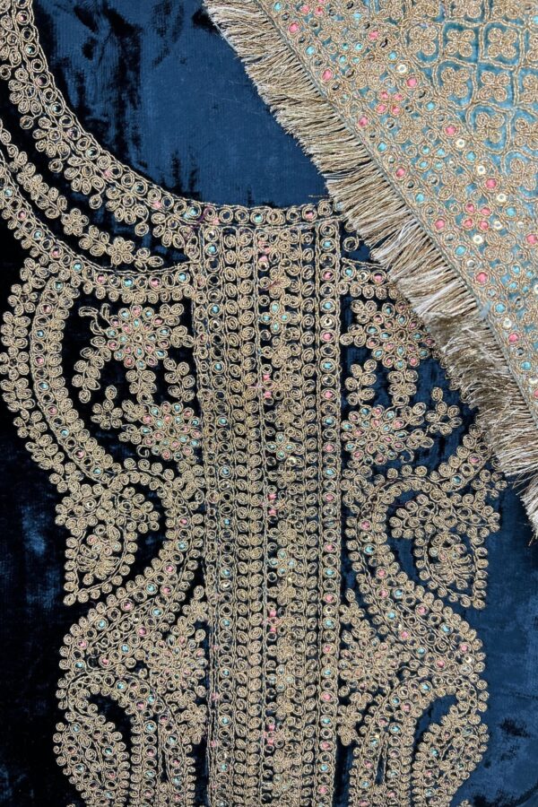 Double Contrast Pakistani Velvet Suit
