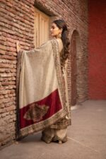 Golden Elegance Beige Pakistani Suit With Traditional Digital Printed Charm