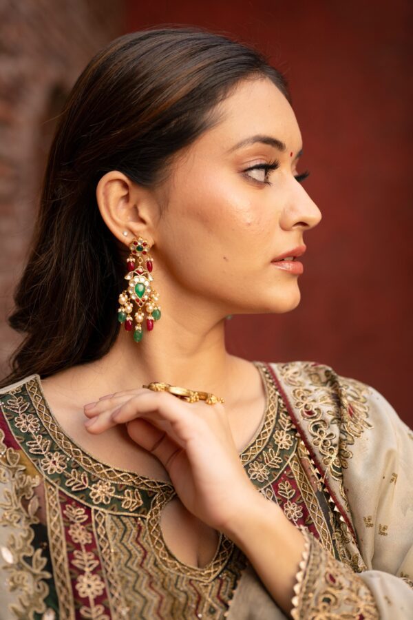 Golden Elegance Beige Pakistani Suit With Traditional Digital Printed Charm