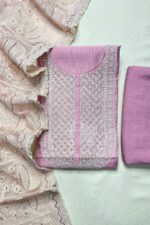Ethereal Charm Pakistani Suit on Chanderi Silk with Sleek White Dori Workmanship