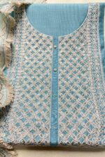 Ethereal Charm Pakistani Suit on Chanderi Silk with Sleek White Dori Workmanship