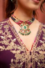 Purple Achkan Style Plazo Suit With Digital Prints And Dupatta