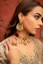 Cream Pakistani Suit with Digital Prints and Contrast Multi Dupatta