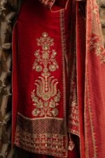 Luxury Maroon Achkan Cut Pakistani Suit With Odhani Dupatta