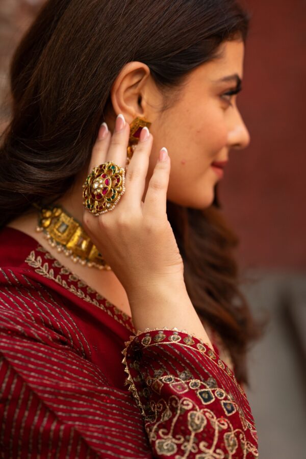 Luxury Maroon Achkan Cut Pakistani Suit With Odhani Dupatta