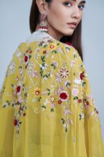 Sunshine Glam Indo Western Lehenga with Intricate Embroidered Cape Set